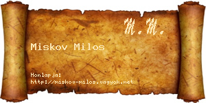 Miskov Milos névjegykártya